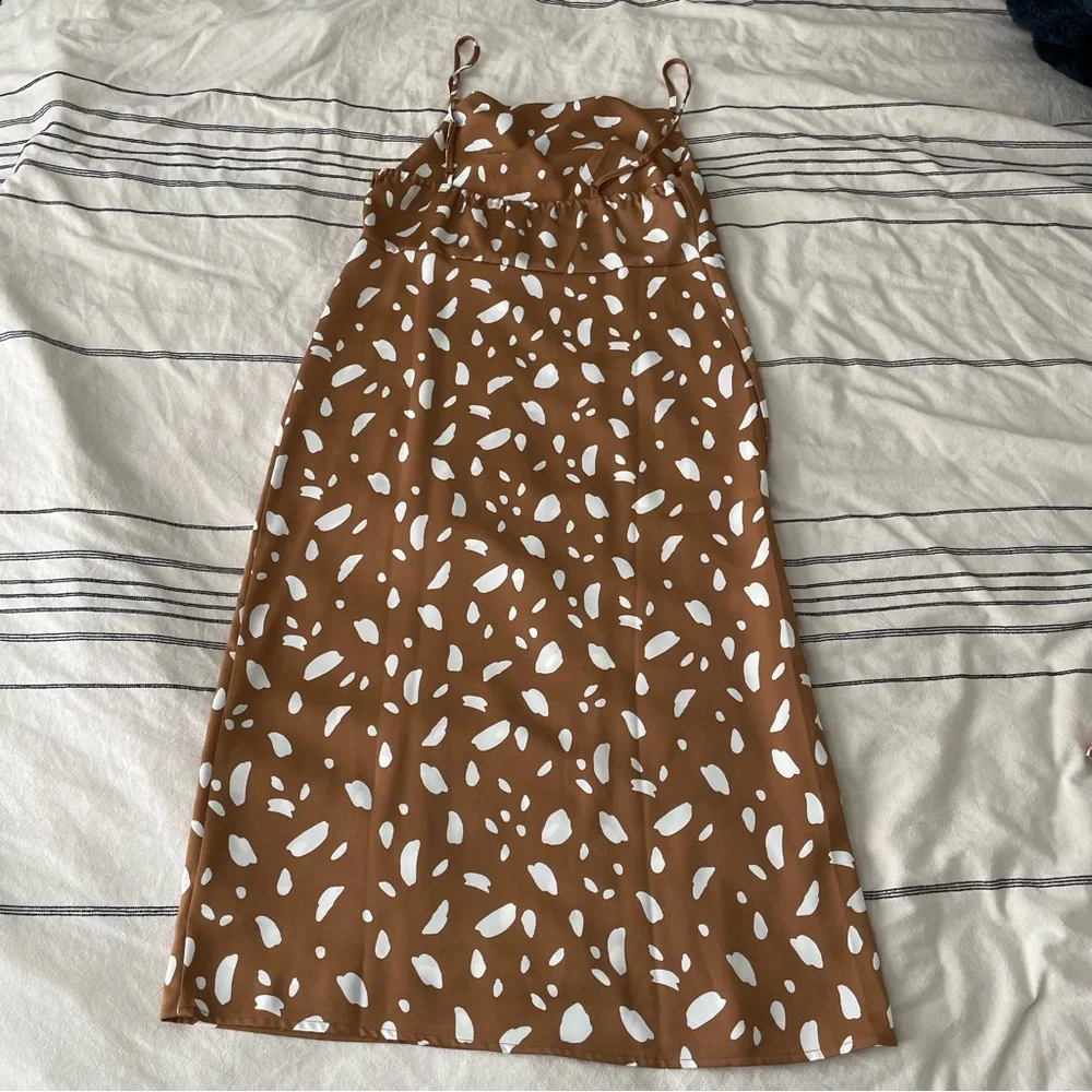 NWT Old Navy cowl neck satin midi dress - Picture 4 of 4